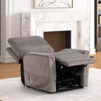 HOMES: Inside + Out Nightfall Flannelette Powered Recliner Lift Chair with Heating and Massage Gray