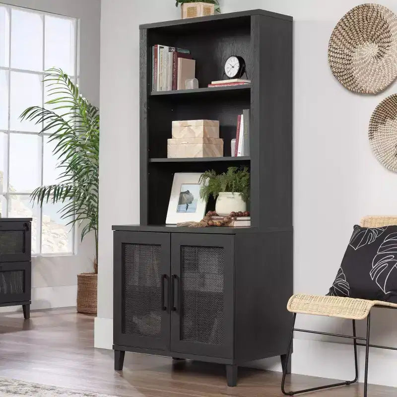Piano per libreria, 2 ripiani regolabili, finitura Rovere Raven, 31,5"L x 42,2"A