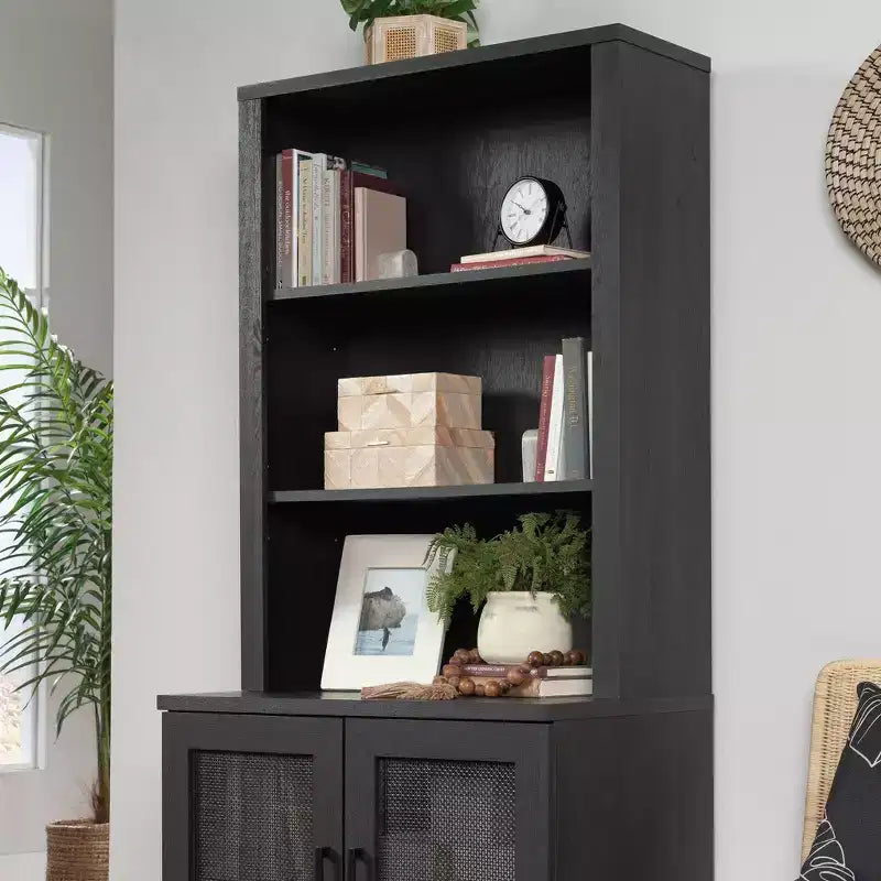 Piano per libreria, 2 ripiani regolabili, finitura Rovere Raven, 31,5"L x 42,2"A