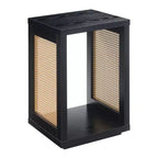 Breighton Home Northfield Admiral Weave End Table with Shelf in Black/Beige Barley