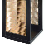 Tavolino Boho Weave con 2 ripiani, nero e beige, 61 cm (L) x 20 cm (P) x 46,5 cm (A)