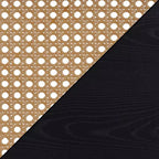 Tavolino Boho Weave con 2 ripiani, nero e beige, 61 cm (L) x 20 cm (P) x 46,5 cm (A)