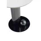 Set da 2 tavolini rotondi, top in pietra sinterizzata, base in acciaio inossidabile, nero