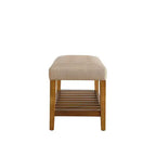 Acme Furniture Charla Pouf e Panche Tessuto Beige/Finitura Rovere