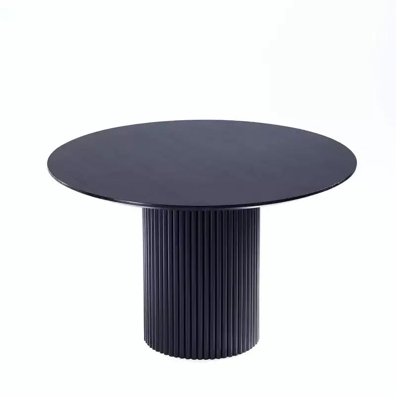 Set da pranzo rotondo da 7 pezzi, tavolo in legno di frassino da 150 cm e 6 sedie a poltroncina imbottite, 6 posti