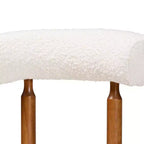 Sedie da pranzo in tessuto bouclé, struttura in legno di gomma e MDF, set da 2, 49 cm L x 79 cm H