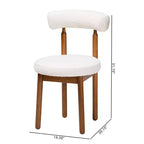 Sedie da pranzo in tessuto bouclé, struttura in legno di gomma e MDF, set da 2, 49 cm L x 79 cm H