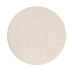Emma e Oliver Pouf rotondo in cotone e lino, 86 cm, con design trapuntato e robusta struttura in ferro