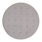 Emma e Oliver Pouf rotondo in cotone e lino, 86 cm, con design trapuntato e robusta struttura in ferro
