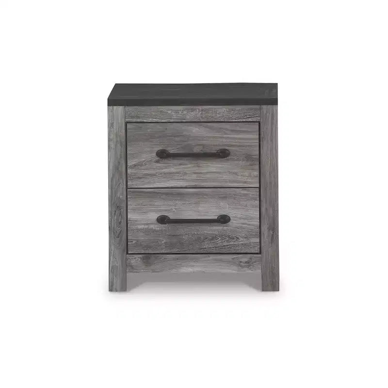 Comodino a 2 cassetti, rovere fumé grigio scuro, composito di legno, 55,1 cm L x 62,8 cm H