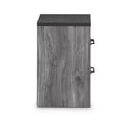 Comodino a 2 cassetti, rovere fumé grigio scuro, composito di legno, 55,1 cm L x 62,8 cm H