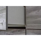 Comodino a 2 cassetti, rovere fumé grigio scuro, composito di legno, 55,1 cm L x 62,8 cm H