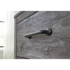 Comodino a 2 cassetti, rovere fumé grigio scuro, composito di legno, 55,1 cm L x 62,8 cm H