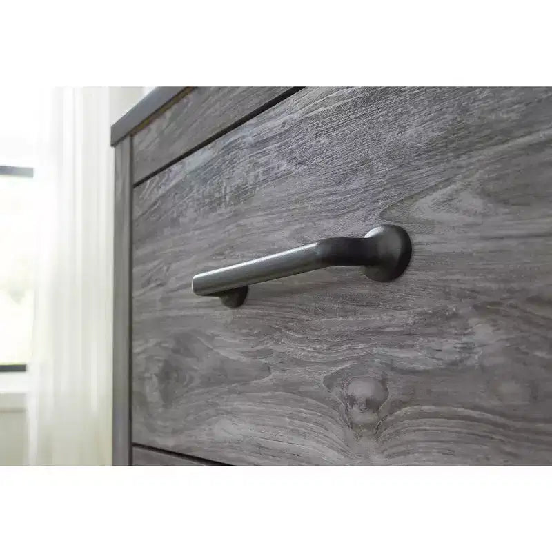Comodino a 2 cassetti, rovere fumé grigio scuro, composito di legno, 55,1 cm L x 62,8 cm H