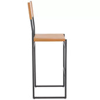 Sgabello da bar, pelle e struttura in ferro, schienale medio, senza braccioli, altezza seduta 76 cm, 113 kg