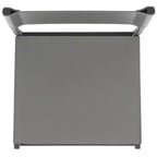 Sgabello da bar, pelle e struttura in ferro, schienale medio, senza braccioli, altezza seduta 76 cm, 113 kg