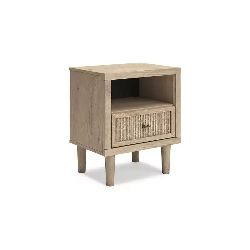 Signature Design by Ashley Cielden Modern Nightstand with USB Charging, Two-Tone Brown