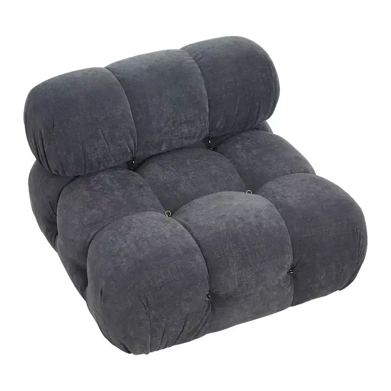 Poltrona Moderna con Cuscini Rimovibili e Rotelle, Struttura in Acciaio, Poliestere, 96 cm L
