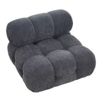 Poltrona Moderna con Cuscini Rimovibili e Rotelle, Struttura in Acciaio, Poliestere, 96 cm L