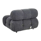 Poltrona Moderna con Cuscini Rimovibili e Rotelle, Struttura in Acciaio, Poliestere, 96 cm L
