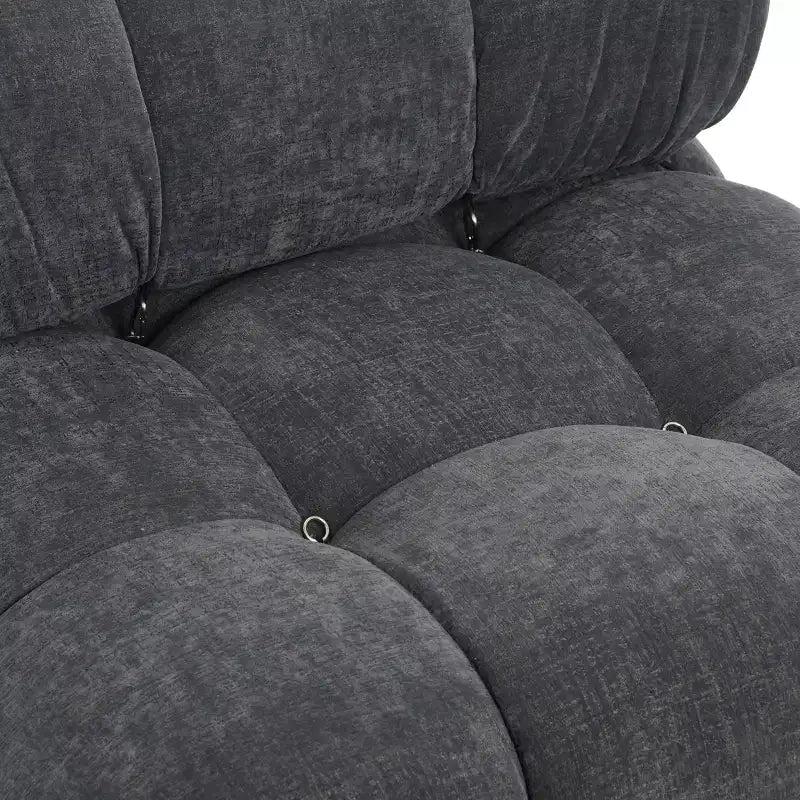 Poltrona Moderna con Cuscini Rimovibili e Rotelle, Struttura in Acciaio, Poliestere, 96 cm L