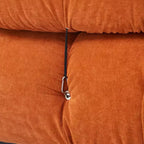 Poltrona Moderna con Cuscini Rimovibili e Rotelle, Struttura in Acciaio, Poliestere, 96 cm L