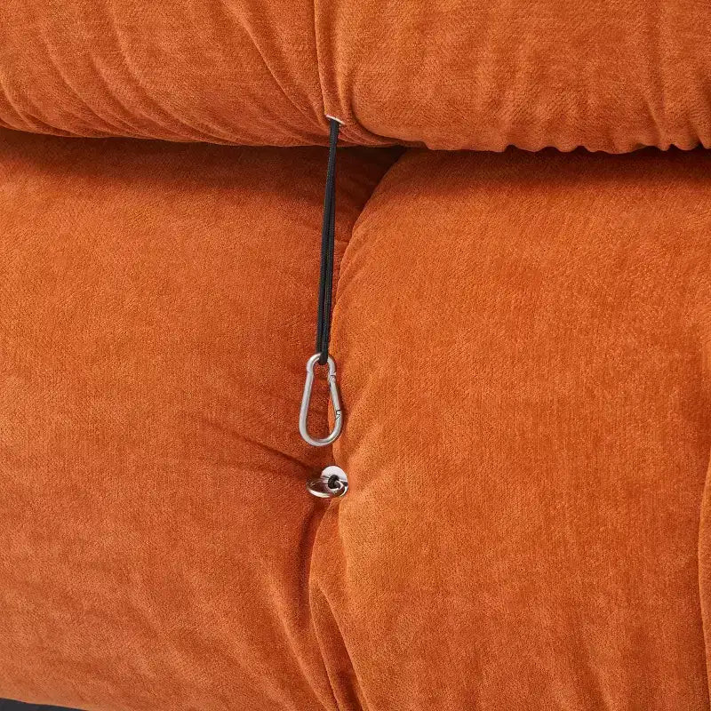 Poltrona Moderna con Cuscini Rimovibili e Rotelle, Struttura in Acciaio, Poliestere, 96 cm L