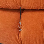 Poltrona Moderna con Cuscini Rimovibili e Rotelle, Struttura in Acciaio, Poliestere, 96 cm L