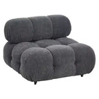 Poltrona Moderna con Cuscini Rimovibili e Rotelle, Struttura in Acciaio, Poliestere, 96 cm L