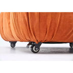 Poltrona Moderna con Cuscini Rimovibili e Rotelle, Struttura in Acciaio, Poliestere, 96 cm L