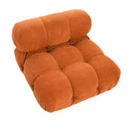 Poltrona Moderna con Cuscini Rimovibili e Rotelle, Struttura in Acciaio, Poliestere, 96 cm L