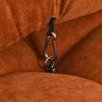 Poltrona Moderna con Cuscini Rimovibili e Rotelle, Struttura in Acciaio, Poliestere, 96 cm L