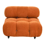 Poltrona Moderna con Cuscini Rimovibili e Rotelle, Struttura in Acciaio, Poliestere, 96 cm L