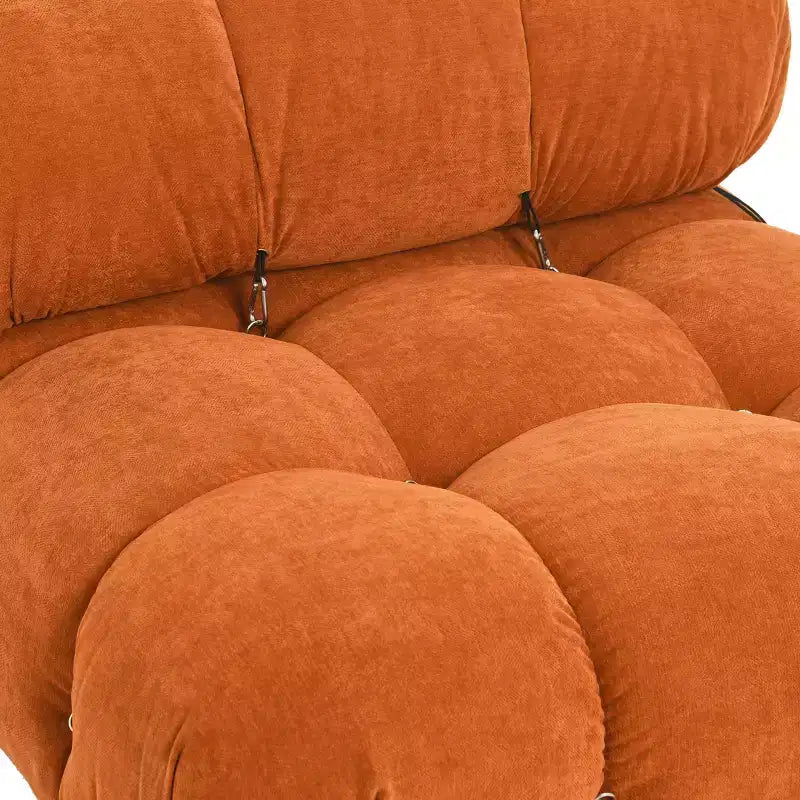 Poltrona Moderna con Cuscini Rimovibili e Rotelle, Struttura in Acciaio, Poliestere, 96 cm L