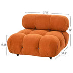Poltrona Moderna con Cuscini Rimovibili e Rotelle, Struttura in Acciaio, Poliestere, 96 cm L