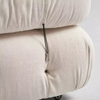 Poltrona Moderna con Cuscini Rimovibili e Rotelle, Struttura in Acciaio, Poliestere, 96 cm L