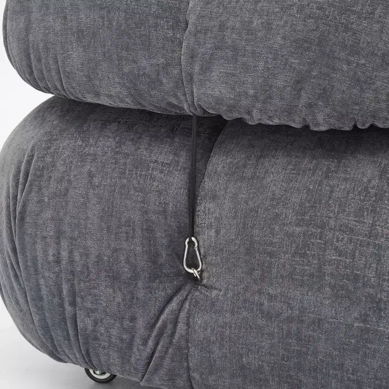 Poltrona Moderna con Cuscini Rimovibili e Rotelle, Struttura in Acciaio, Poliestere, 96 cm L