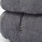 Poltrona Moderna con Cuscini Rimovibili e Rotelle, Struttura in Acciaio, Poliestere, 96 cm L