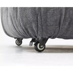 Poltrona Moderna con Cuscini Rimovibili e Rotelle, Struttura in Acciaio, Poliestere, 96 cm L