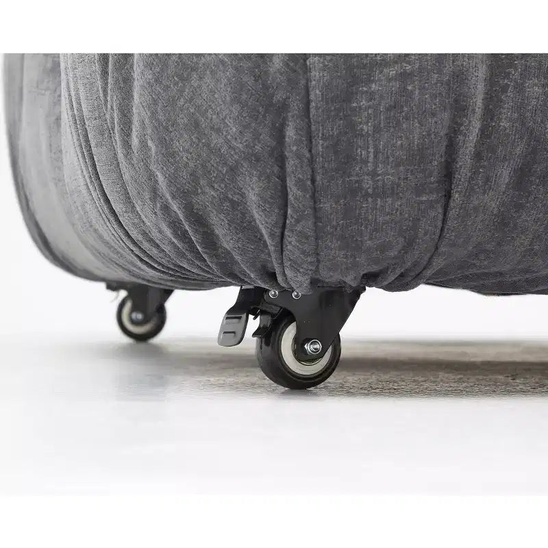 Poltrona Moderna con Cuscini Rimovibili e Rotelle, Struttura in Acciaio, Poliestere, 96 cm L