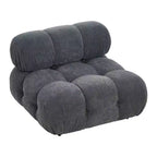 Poltrona Moderna con Cuscini Rimovibili e Rotelle, Struttura in Acciaio, Poliestere, 96 cm L