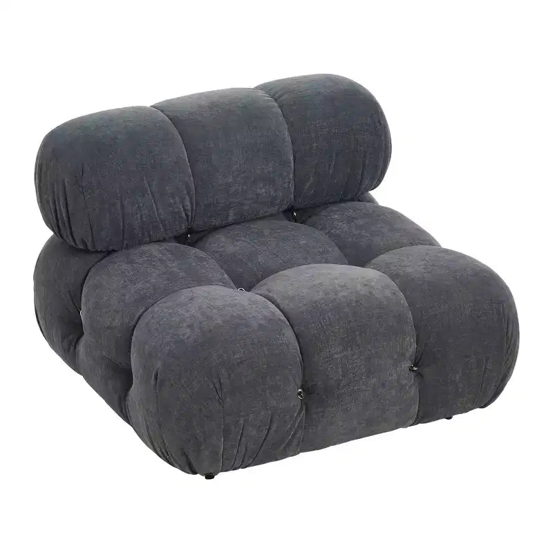 Poltrona Moderna con Cuscini Rimovibili e Rotelle, Struttura in Acciaio, Poliestere, 96 cm L