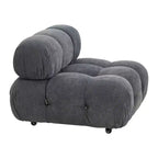 Poltrona Moderna con Cuscini Rimovibili e Rotelle, Struttura in Acciaio, Poliestere, 96 cm L