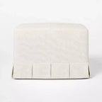 Pouf contenitore plissettato, poliestere, struttura in compensato, 68 cm L x 50,5 cm P x 47 cm H