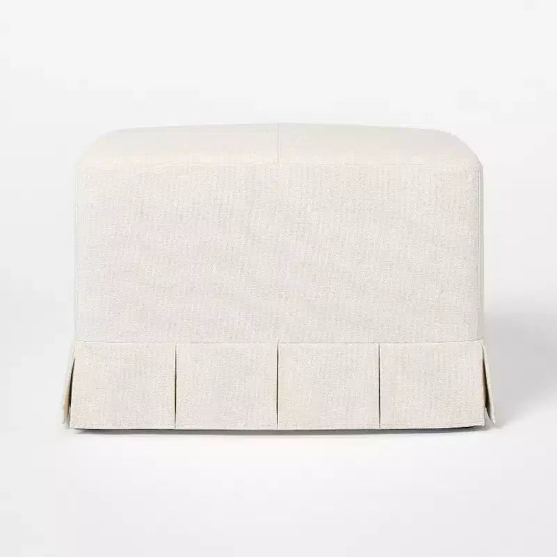Pouf contenitore plissettato, poliestere, struttura in compensato, 68 cm L x 50,5 cm P x 47 cm H