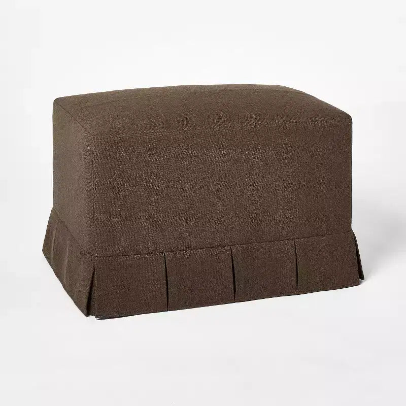 Pouf contenitore plissettato, poliestere, struttura in compensato, 68 cm L x 50,5 cm P x 47 cm H
