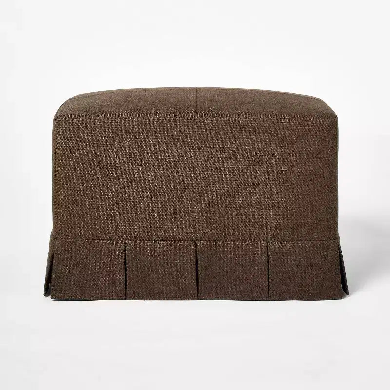 Pouf contenitore plissettato, poliestere, struttura in compensato, 68 cm L x 50,5 cm P x 47 cm H