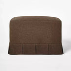 Pouf contenitore plissettato, poliestere, struttura in compensato, 68 cm L x 50,5 cm P x 47 cm H