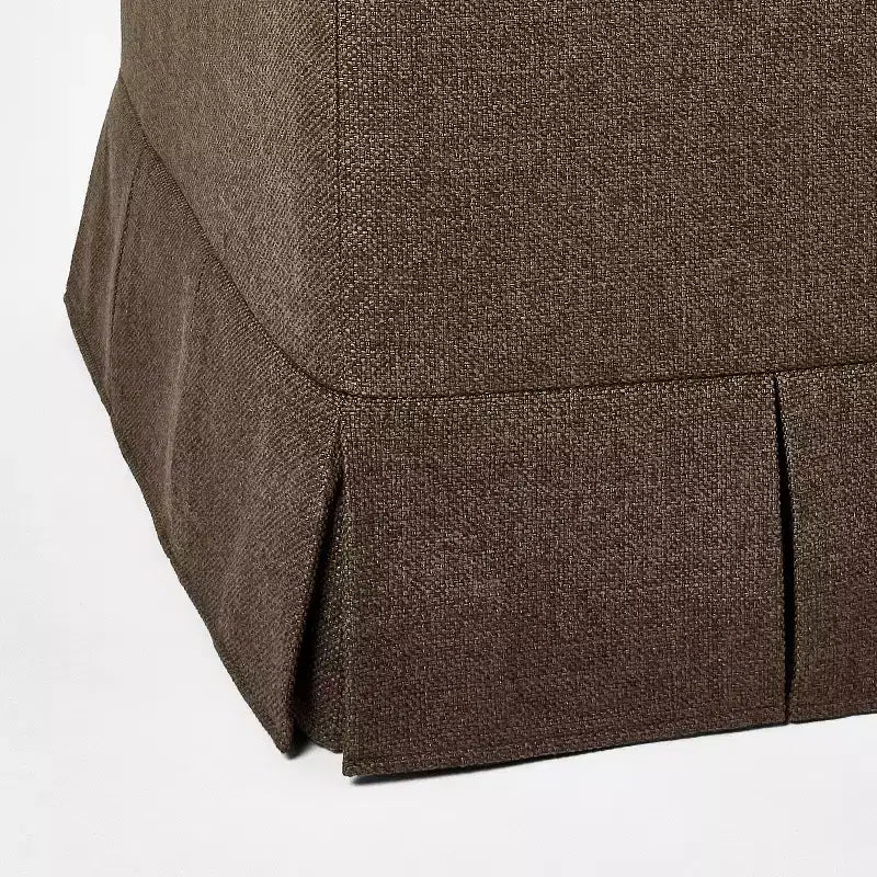 Pouf contenitore plissettato, poliestere, struttura in compensato, 68 cm L x 50,5 cm P x 47 cm H