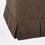 Pouf contenitore plissettato, poliestere, struttura in compensato, 68 cm L x 50,5 cm P x 47 cm H
